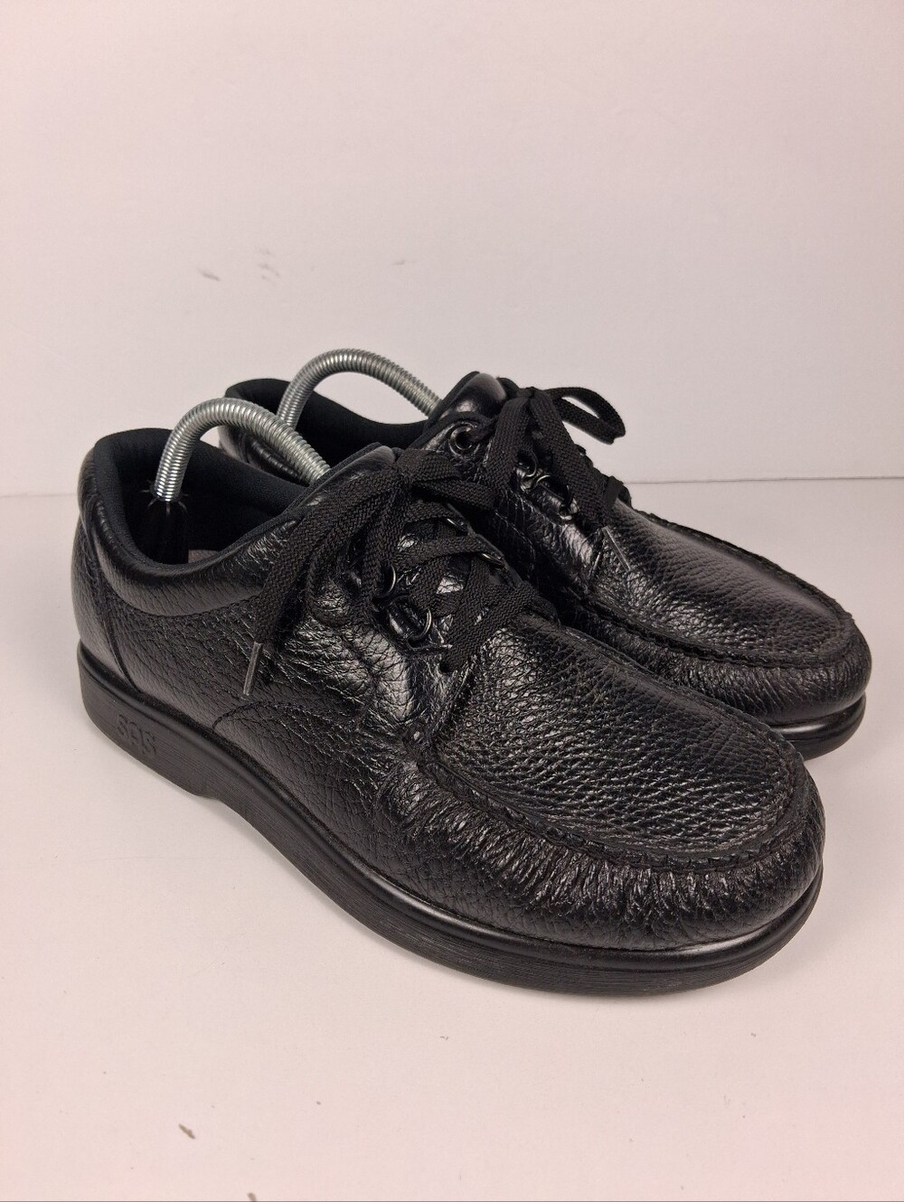 SAS Bout Time Shoes Mens 9.5 Wide Black Leather Casual Lace-Up Comfort Walking